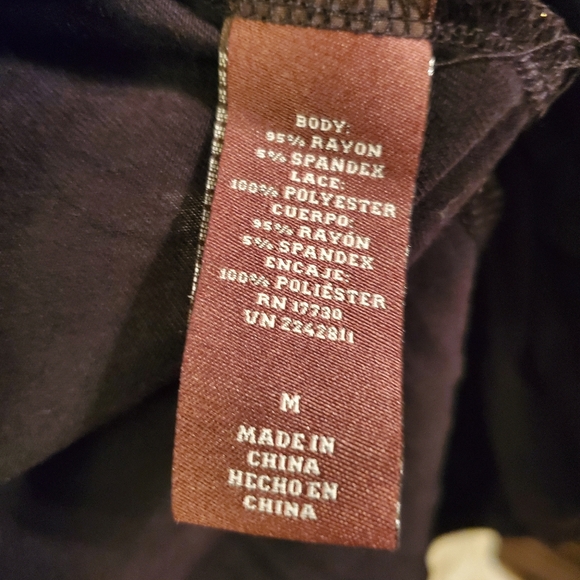 Black Blouse w/ Lace Trem Womens size Medium Brand Knox Rose - Picture 6 of 8